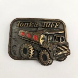 Vintage 1987 Tonka Tuff Belt Buckle Lee Co NY Brass Tone Dump Truck Toy Promo